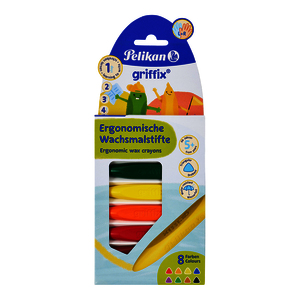 8 CRAYONS CIRE TRIANGULAIRES GRAFFIX COLORIS ASSORTIS