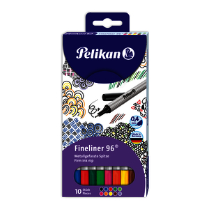PELIKAN 96 10 FEUTRES ECRITURE FINE COLORIS ASSORTIS