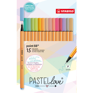 POINT 88 15 FEUTRES COLORIS PASTELS ASSORTIS