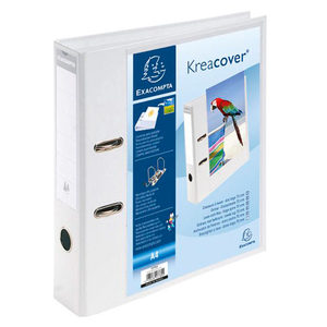 KRÉACOVER CLASSEUR LEVIER PERSONNALISABLE D70 BLANC