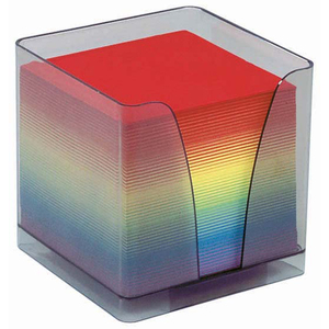 BLOC CUBE PAPIER COLORIS ASSORTIS AVEC PLEXI