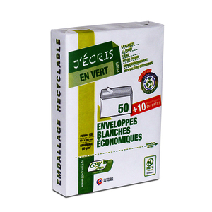 50 ENVELOPPES BLANCHES 114X162MM
