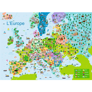 PUZZLE NATHAN - CARTE D'EUROPE ILLUSTRÉE