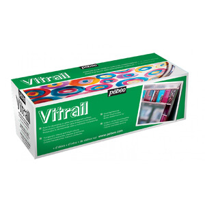 PEINTURE VITRAIL SOLVANT 10 FLACONS 45ML ASSORTIS