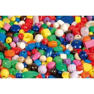 PERLES BOIS FORMES ET COLORIS ASSORTIS SAC 500G