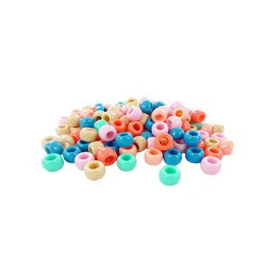 1 000 PERLES CASSIS PLASTIQUE COLORIS PASTEL ASSORTIS