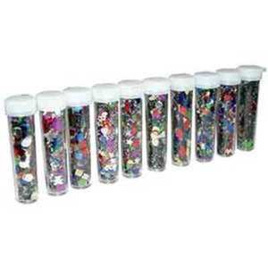 10 TUBES SEQUINS FORMES ET COLORIS ASSORTIS