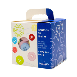 400 BOUTONS RÉSINE TAILLES ET COLORIS ASSORTIS