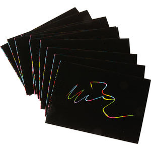 10 CARTES À GRATTER 10,5X15CM NOIR + 10 BÂTONNETS