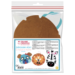 12 KITS POUR MASQUE FEUTRINE ANIMAUX ASSORTIS