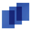 PAQUET DE 100 PLATS DE COUVERTURE TRANSPARENTS A4 BLEU