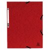 LOT DE 10 CHEMISES 3 RABATS CARTE LUSTRÉE ROUGE EXACOMPTA