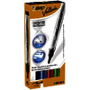 POCH 4 MARQUEURS VELLEDA LIQUID INK POCKET COL ASS OGIVE BIC