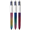 STYLO BILLE 4 COULEURS CORPS IRISÉ PTE LARGE 1 MM BIC