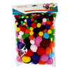 SACHET DE 300 POMPONS TAILLES ET COLORIS ASSORTIS