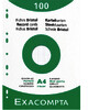PAQUET DE 100 FICHES BRISTOL PERFORÉES EXACOMPTA A4 - 5X5