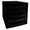 MODULE 5 TIROIRS ECOBOX NOIR- 29 X 34,8 X 28,4 CM EXACOMPTA