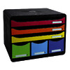MODULE DE BUREAU 6 TIROIRS BIG BOX NOIR ARLEQUIN EXACOMPTA