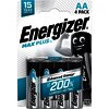 PAQUET DE 4 PILES ALCALINE ENERGIZER MAX PLUS AA (LR6)