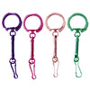 LOT DE 10 PORTE-CLEFS MOUSQUETONS 25X80MM COLORIS ASSORTIS