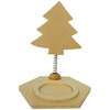 LOT DE 5 PORTES-BOUGIE SAPIN EN BOIS 9 X 8 X 11 CM