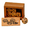 MINI-COFFRET DE 6 DÉS EN BOIS