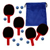 LOT 5 RAQUETTES TENNIS DE TABLE EN PVC + 10 BALLES + SAC