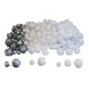 SACHET DE 200 POMPONS TAILLES ET COLORIS BLANC ET PAILL ASS