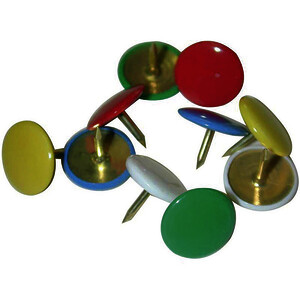 BOÎTE DE 100 PUNAISES COULEUR DIAMÈTRE 10 MM