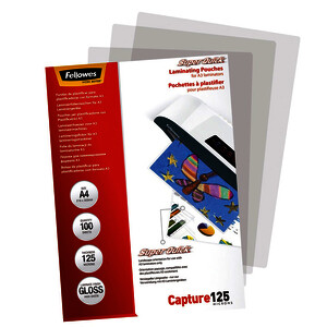 BOITE DE 100 POCHETTES PLASTIF. FELLOWES SUPER QUICK A4 125µ