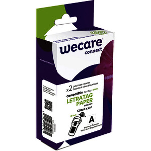 BTE 2 RUBANS PAPIER COMP.DYMO 12MM X 4M BLANC/NOIR WECARE