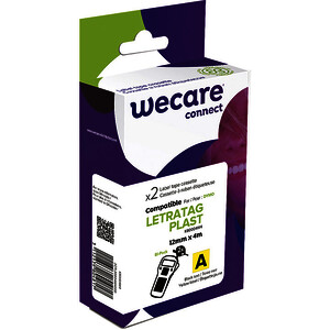 BTE 2 RUBANS PLAST. COMP. DYMO 12MM X 4M JAUNE/NOIR WECARE