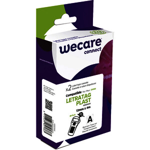 BTE 2 RUBANS PLAST. COMP. DYMO 12MM X 4M TRANSP/NOIR WECARE
