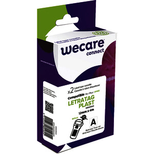 BTE 2 RUBANS PLAST. COMP. DYMO 12MM X 4M BLANC/NOIR WECARE