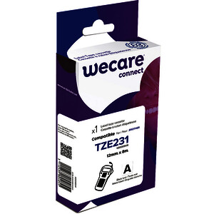 RUBAN COMP. BROTHER TZE 12MM X 8M BLANC/NOIR WECARE