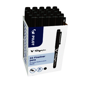 20 FEUTRES V SIGN PEN NOIR DT 4 OFF PTE MOY 0,60 MM PILOT