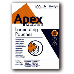 BOITE DE 100 POCHETTES DE PLASTIFICATION SOUPLES A4 55µ