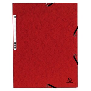 LOT DE 10 CHEMISES 3 RABATS CARTE LUSTRÉE ROUGE EXACOMPTA