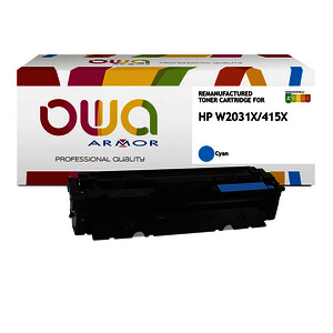 TONER LASER REMANUFACTURÉ POUR HP W2031X 415X CYAN OWA