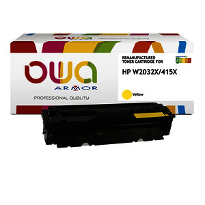 TONER LASER REMANUFACTURÉ POUR HP W2033X 415X JAUNE OWA
