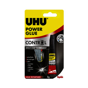 TUBE DE 3G DE COLLE SUPER GLUE POWER LIQUIDE CONTROLE UHU