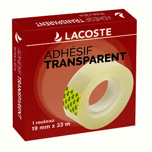 ROULEAU ADHÉSIF TRANSPARENT 19 MM X 33 M LACOSTE