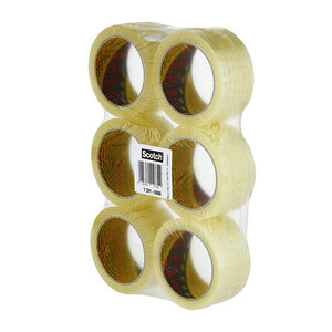LOT DE 6 RUBANS ADHÉSIFS PPTRANSPARENT 50 MM X 66 M SCOTCH