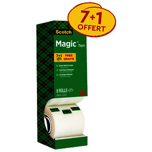 TOUR 8 ROULEAUX ADHÉSIFS SCOTCH MAGIC 810-19MMX33M-1 GRATUIT