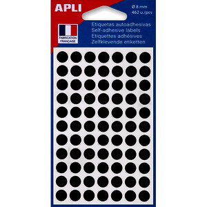 POCH DE 6 PLANCHES - 462 PASTILLES ADH NOIR D8 MM APLI