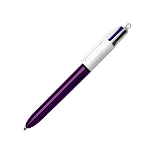 STYLO BILLE 4 COULEURS SHINE CORPS VIOLET POINTE MOYENNE BIC