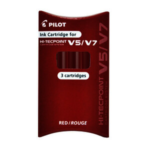 LOT 3 RECHARGES POUR ROLLER ENCRE LIQUIDE V5 V7 ROUGE PILOT