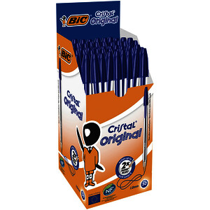 BOÎTE DE 50 CRISTAL BLEU POINTE MOYENNE BIC