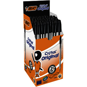 BOÎTE DE 50 CRISTAL NOIR POINTE MOYENNE BIC