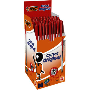 BOÎTE DE 50 CRISTAL ROUGE POINTE MOYENNE BIC